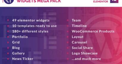 Elementor Widgets Mega Pack – Extensões para Elementor