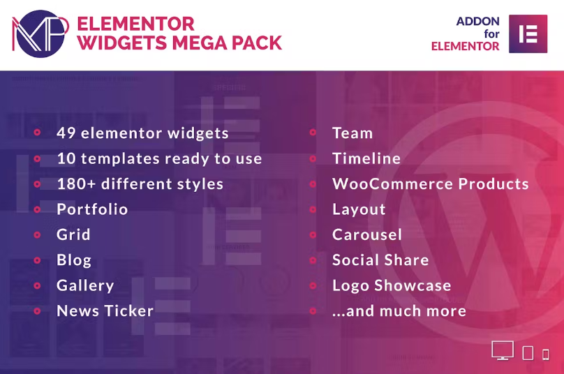 Elementor Widgets Mega Pack – Extensões para Elementor